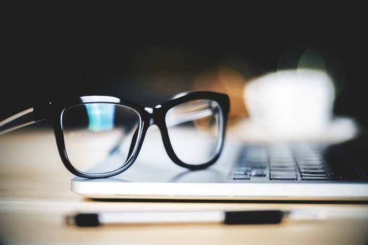 spectacles on a keyboard